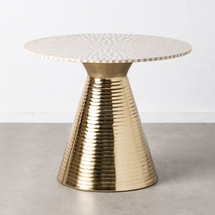 BigBuy Home Table d'appoint Blanc Doré