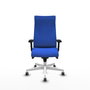 Piqueras Y Crespo Fauteuil Albacete Bleu avec mécanisme Sincro et base blanche