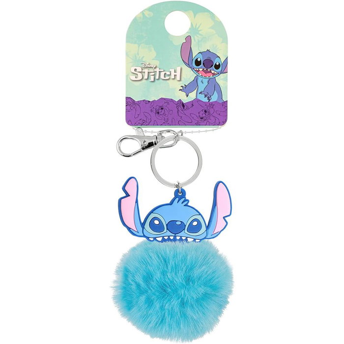 PEERS HARDY Porte-clés Stitch Disney avec Pompon 3D bleu et mousqueton, accessoire pour clés