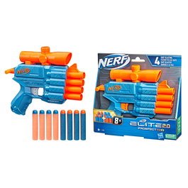 Nerf Elite 2.0 Prospect QS-4 F4190 - Lanceur à 4 canons avec 4 dards, anglais, français, allemand, italien, espagnol, dès 8 ans