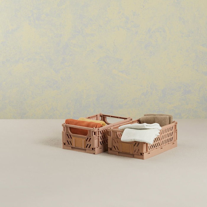 Day Boîte de rangement pliable sable 25 x 16,5 x 10 cm lot de 2 pièces 3,3 L Day Boîte de rangement pliable sable 25 x 16,5 x 10 cm lot de 2 pièces 3,3 L