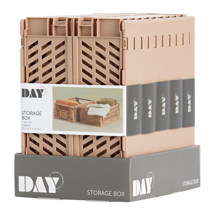 Day Boîte de rangement pliable sable 25 x 16,5 x 10 cm lot de 2 pièces 3,3 L Day Boîte de rangement pliable sable 25 x 16,5 x 10 cm lot de 2 pièces 3,3 L