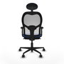 Piqueras y Crespo Chaise de Bureau 2D036N1 Bleu avec Appui-tête