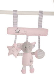Creaciones Llopis Porte-clefs en peluche éléphant rose 25 cm - Doudou décoratif en polyester pour enfants dès 3 ans