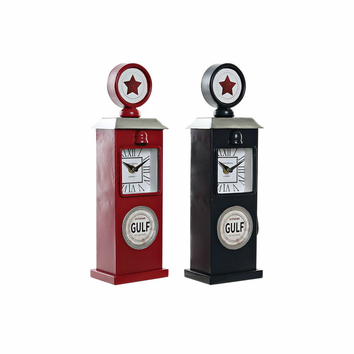 Horloge de table DKD Home Decor Rouge Blue marine Essence Vintage gasolinera (2 Unités)