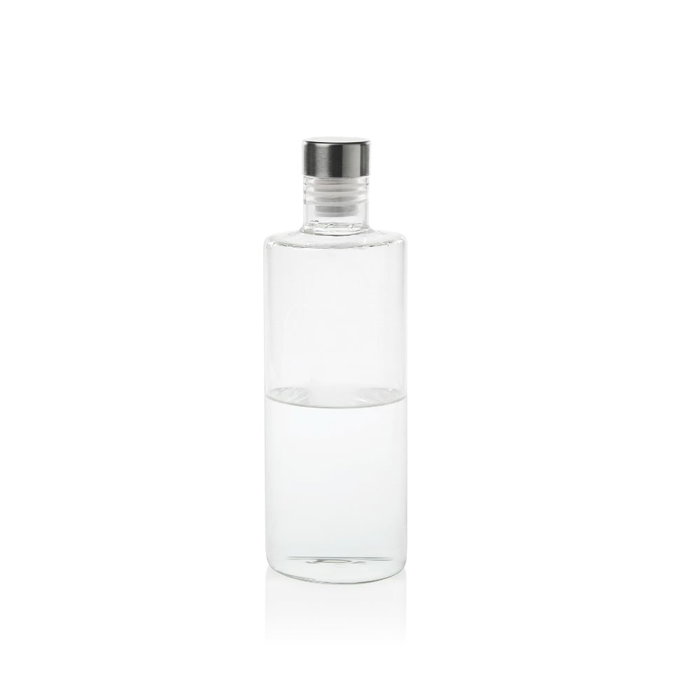 Andrea House Bouteille en verre transparente 1 L avec bouchon antigoutte en acier inoxydable Ø 8 x 29 cm
