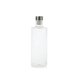 Andrea House Bouteille en verre transparente 1 L avec bouchon antigoutte en acier inoxydable Ø 8 x 29 cm