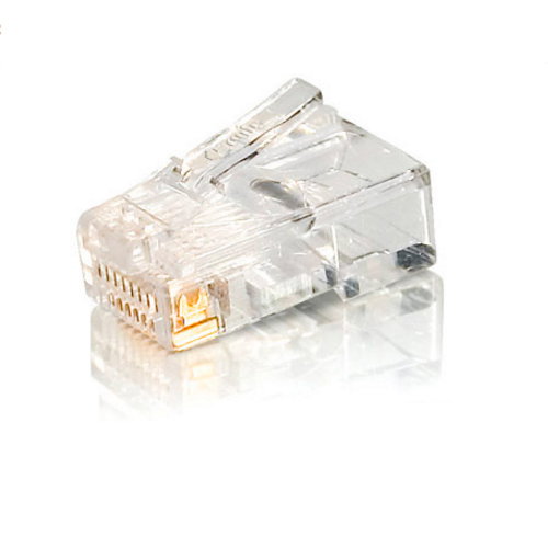 Equip Kit de 100 connecteurs RJ45 Cat5e non blindés, contacts dorés, pour câble rond Equip Kit de 100 connecteurs RJ45 Cat5e non blindés, contacts dorés, pour câble rond