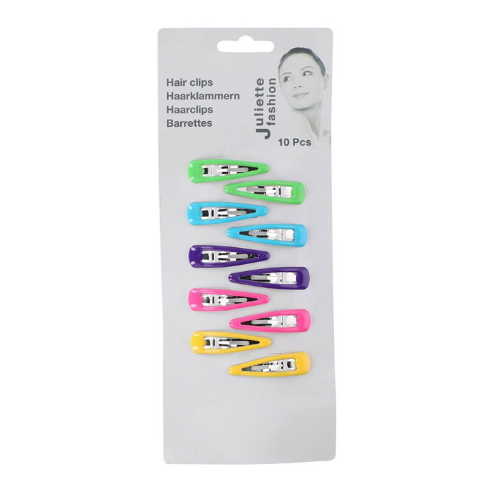 Juliette Fashion Pack de 10 clips colorés pour cheveux 4,8 cm