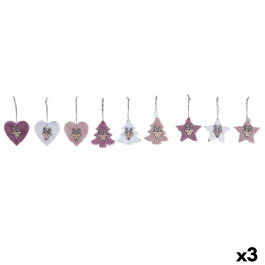 Ensemble Décorations de Noël DKD Home Decor Polyester (22 x 8 x 1 cm) (3 Unités)