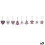 Ensemble Décorations de Noël DKD Home Decor Polyester (22 x 8 x 1 cm) (3 Unités)