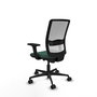PIQUERAS Y CRESPO Chaise Haches Synchrone/Traslack Vert foncé/Blanc, Base nylon noir, Accoudoirs 2D, Sans appui-tête, Roulettes 65mm nylon