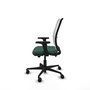 PIQUERAS Y CRESPO Chaise Haches Synchrone/Traslack Vert foncé/Blanc, Base nylon noir, Accoudoirs 2D, Sans appui-tête, Roulettes 65mm nylon