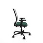 PIQUERAS Y CRESPO Chaise Haches Synchrone/Traslack Vert foncé/Blanc, Base nylon noir, Accoudoirs 2D, Sans appui-tête, Roulettes 65mm nylon
