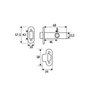 EDM PCT03 Blister picaporte tubular avec canto carré 45mm acier finition laiton EDM