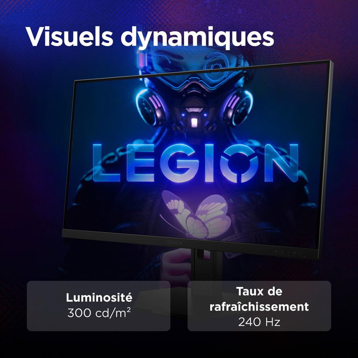 Lenovo 68C5GAC4EU - Écran PC gaming Legion 27 pouces, Full HD, 165 Hz, 1 ms, HDMI, DisplayPort, Noir