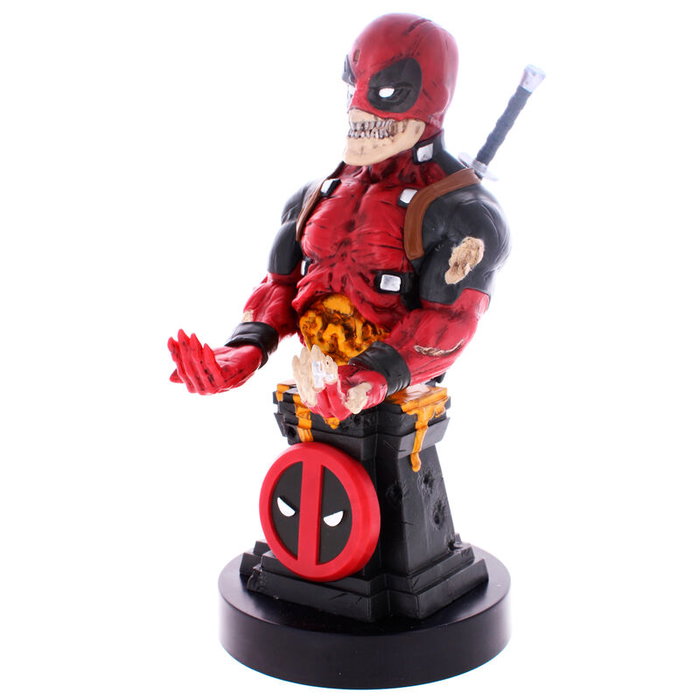 EXQUISITE GAMING Support Chargeur Figurine Cable Guy Deadpool Zombie Marvel 20 cm, Compatible PS5 DualSense, Xbox Series et iPhone