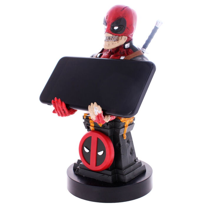 EXQUISITE GAMING Support Chargeur Figurine Cable Guy Deadpool Zombie Marvel 20 cm, Compatible PS5 DualSense, Xbox Series et iPhone