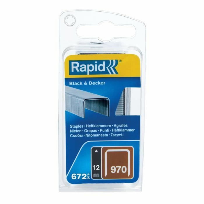 Rapid Agrafes en fil plat n°970 12mm - Blister 672 unités