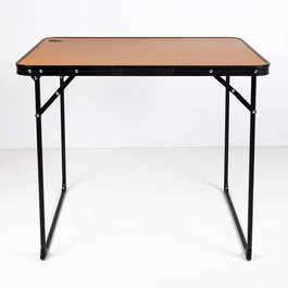 Color Baby Mesa de camping pliante Aktive en acier couleur bambou, dimensions 80x60x67 cm