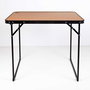 Color Baby Mesa de camping pliante Aktive en acier couleur bambou, dimensions 80x60x67 cm