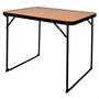Color Baby Mesa de camping pliante Aktive en acier couleur bambou, dimensions 80x60x67 cm