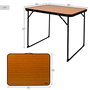 Color Baby Mesa de camping pliante Aktive en acier couleur bambou, dimensions 80x60x67 cm