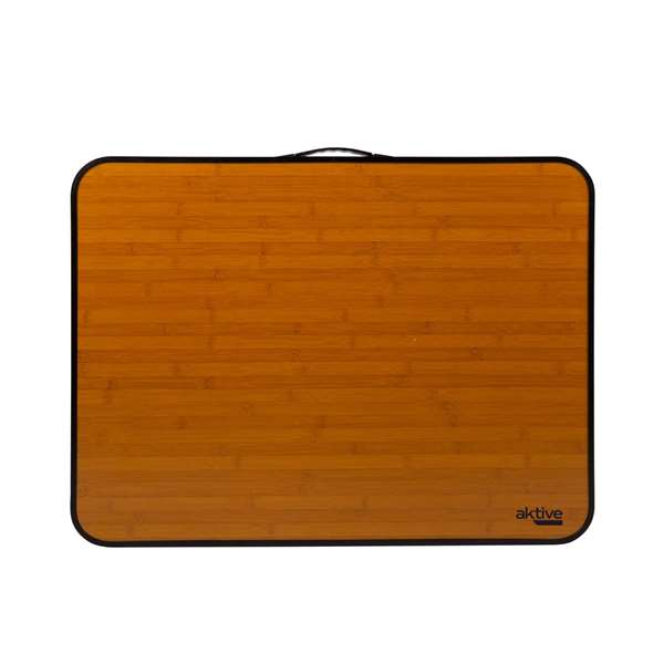 Color Baby Mesa de camping pliante Aktive en acier couleur bambou, dimensions 80x60x67 cm