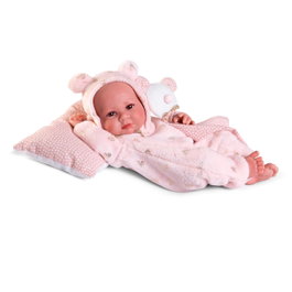 Muñecas Antonio Juan Poupée Nouveau-né Luca en Pyjama Ours, 42 cm