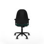 PIQUERAS Y CRESPO Chaise de bureau Algarra, similicuir vert bouteille, accoudoirs 2D, roulettes parquet