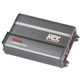 MTX AUDIO Amplificateur 4 Canaux Classe AB 4x50Wrms à 4Ω ou 4x75Wrms à 2Ω avec Filtre Actif Variable 50-120Hz, Compatible Télécommande EBC