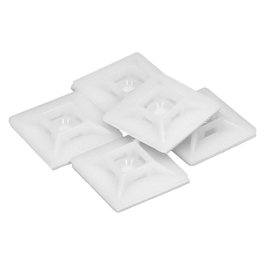 WOLFPACK LINEA PROFESIONAL Base Adhésive Pour Colliers de Serrage 28x28 mm, Blanche, 100 Unités