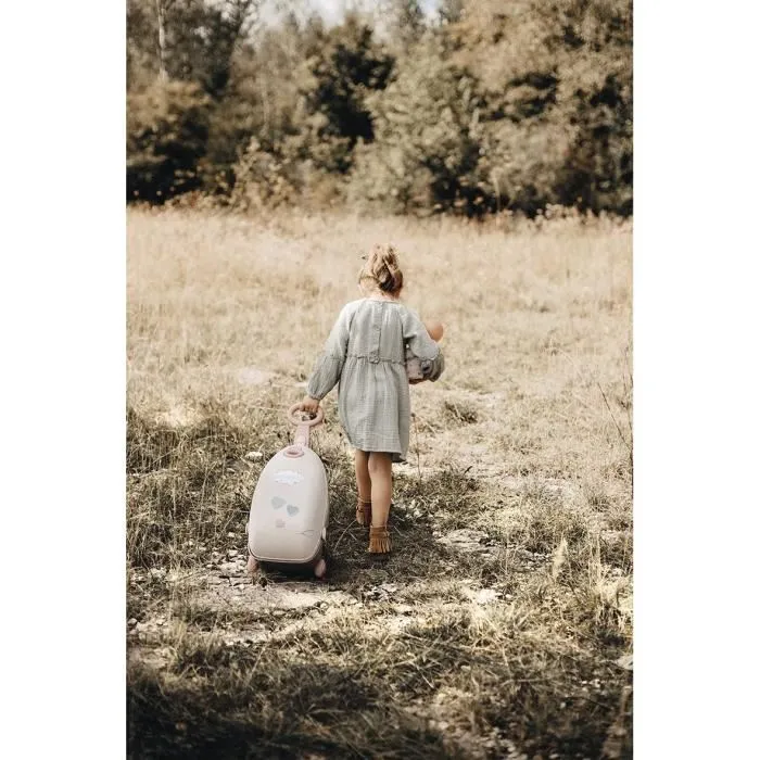 Smoby Valise Nurserie 3 en 1 Baby Nurse - Lit et chaise haute pour poupon jusqu'à 42 cm - Beige, rose, blanc