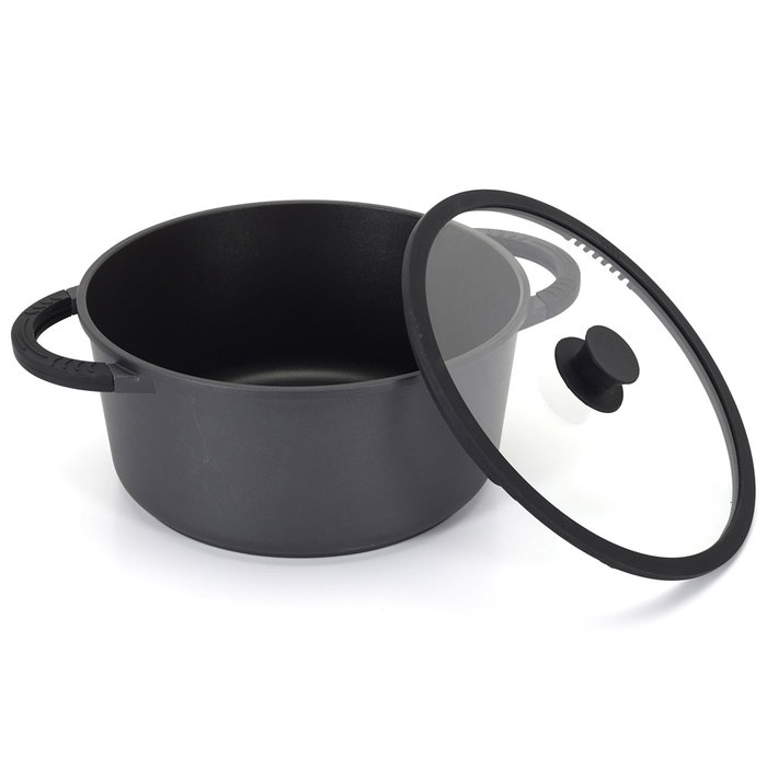 Cook Concept Cacerola en Aluminium de 28 cm avec Couvercle en Verre