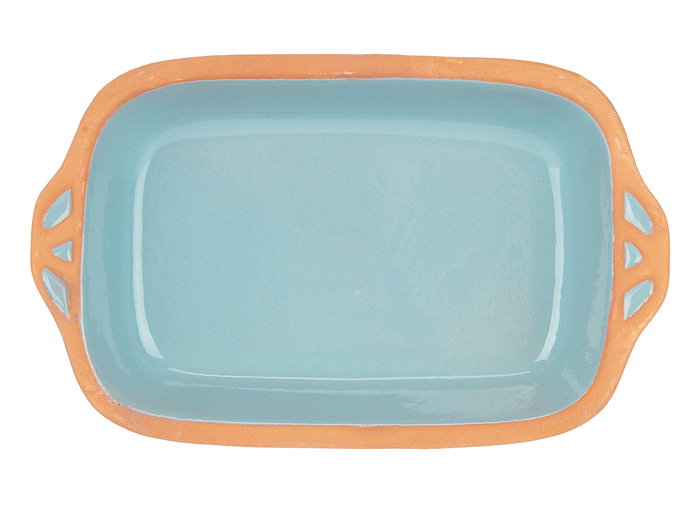 La Dehesa Cazuela en terre cuite rectangulaire avec anses 23 cm Turquoise (Set de 8)