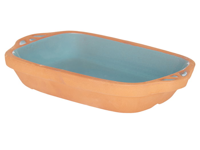 La Dehesa Cazuela en terre cuite rectangulaire avec anses 23 cm Turquoise (Set de 8)