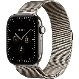 Apple Watch Series 12 - 46mm - Titane Naturel - Bracelet Milanese Loop Naturel - M/L