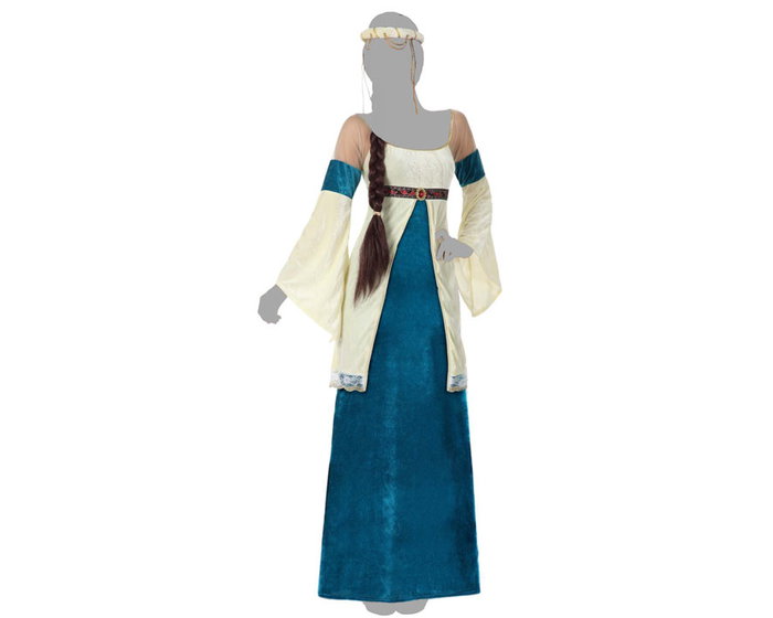 Disfraz Dama Medieval Mujer Adulto Noble Azul Disfraz Dama Medieval Mujer Adulto Noble Azul