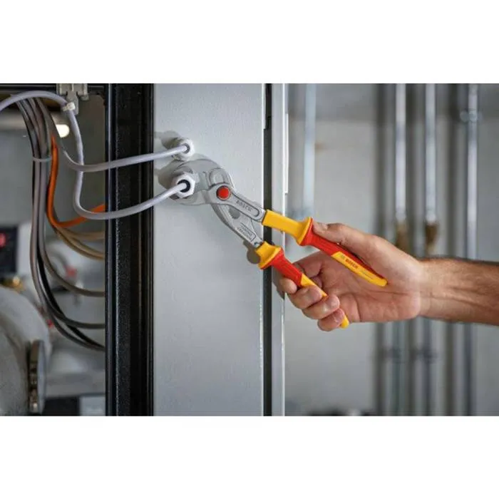 Bosch Pince Multiprises VDE Professionnelle 250 mm - Isolation 1000 V - Acier Chrome Vanadium - Outil Autobloquant pour Écrous et Boulons - Conforme Normes VDE