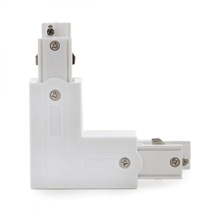 Connecteur en L pour rail triphasé blanc