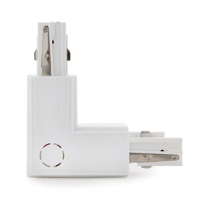 Connecteur en L pour rail triphasé blanc