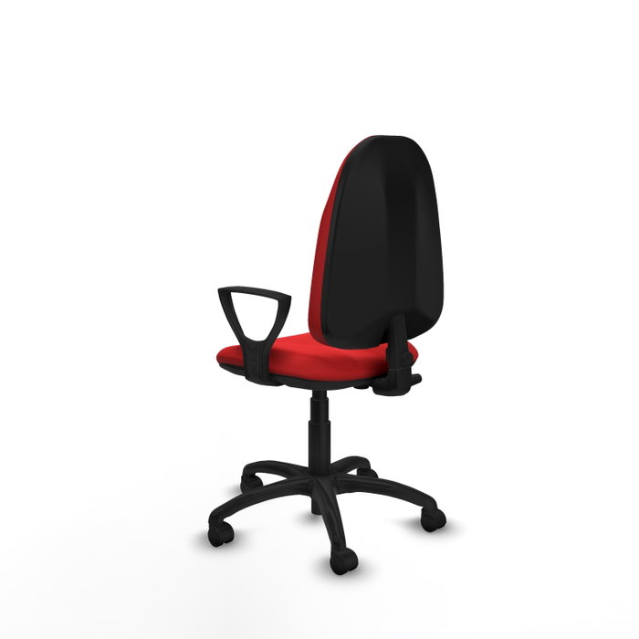 PIQUERAS Y CRESPO Chaise de bureau Algarra, Similicuir rouge, Base polyamide noire