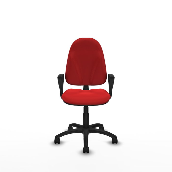 PIQUERAS Y CRESPO Chaise de bureau Algarra, Similicuir rouge, Base polyamide noire