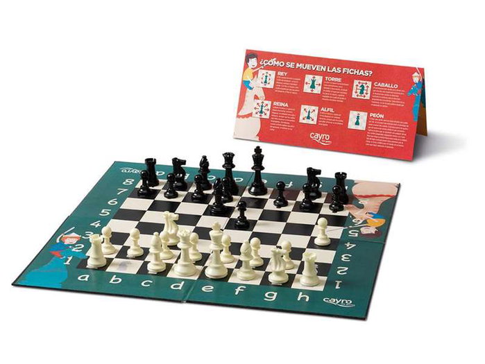 Cayro - Mon premier jeu d'échecs pour enfants de 4 à 6 ans - Dimensions 32x29x6 cm - Pièces en plastique - Jeu en espagnol, anglais, français, italien, allemand, néerlandais