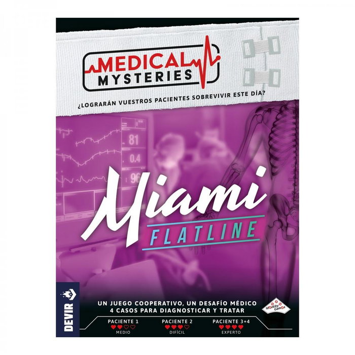 Devir Medical Mysteries: Miami - Jeu de société coopératif d'enquête médicale, 1-4 joueurs, 14+ ans, version française