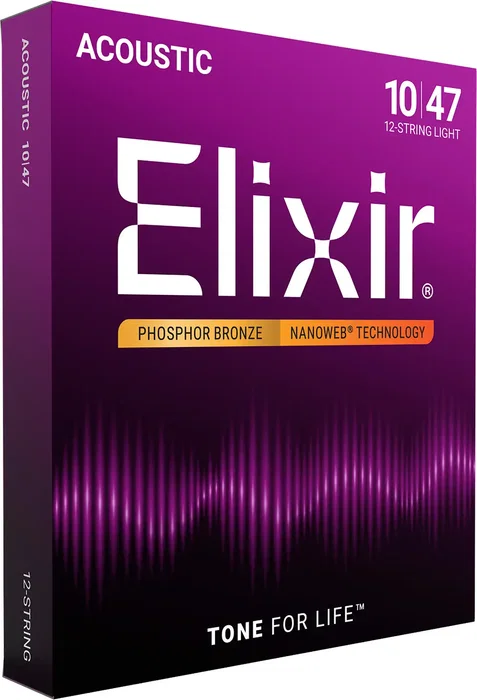 ELIXIR Juego Acústica Nanoweb 92/8 Phosphor Bronze 12 Cordes 10-47 ELIXIR Juego Acústica Nanoweb 92/8 Phosphor Bronze 12 Cordes 10-47
