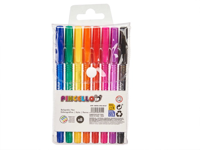 Pincello Lot de 8 Stylos Fluorescents Semigel - Couleurs Assorties (Set de 24)