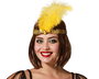 Diadème pour cheveux avec plumes dorées et paillettes, accessoire déguisement années 20 thème Cabaret