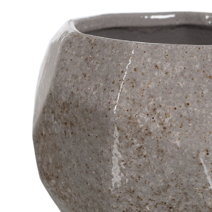 BigBuy Garden Cache-pot Gris Céramique 25 x 25 x 20 cm