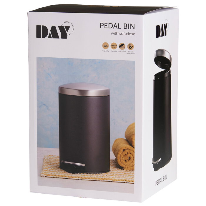 Day Cubo de déchets 12 L en acier inoxydable avec pédale Day Cubo de déchets 12 L en acier inoxydable avec pédale